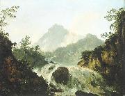 William Hodges A Cascade in the Tuauru Valley, Tahiti oil painting artist